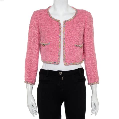 pink tweed chanel style jacket.